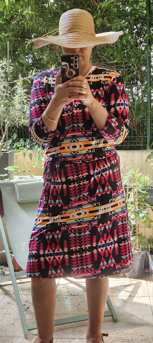 Maillot Tsniout  Jude Pression AU COL indien rose