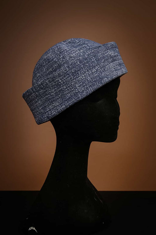 Chapeau tweed bleu