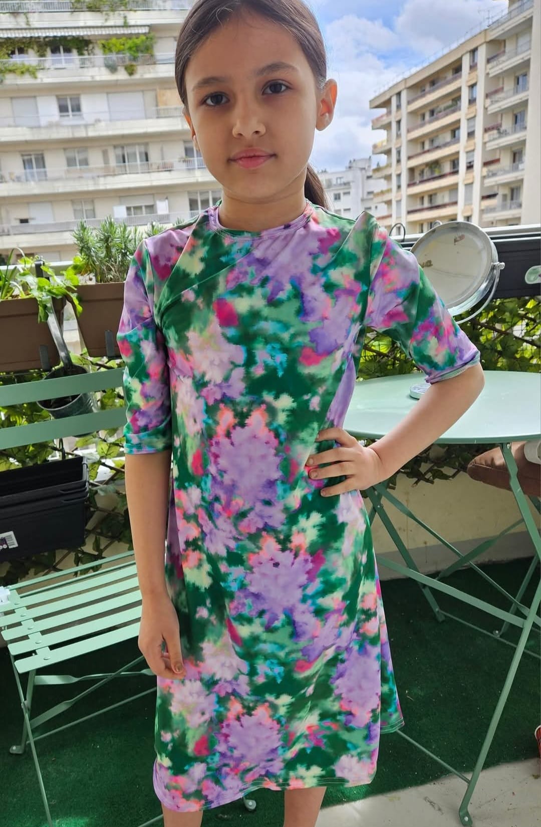 Maillot tsniout enfant Vert Parme